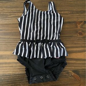 Ruffle Butts Girls Striped Swimsuit Size 3T